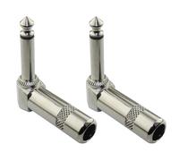 Conector Jack Acodado Mono de 6, 35mm Niquelado para Guitarra Eléctrica