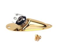 Conector Jack de Guitarra Barco Gt13 Dorado de Cobre | Placa de Conector y 3 Tornillos, para Acústica, Superficie Brillante, Reemplazo de Salida
