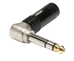 Conector Jack estéreo 6,3 mm macho acodado 3 puntos Hicon HI-J63SA04 (la unidad)