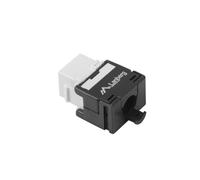 Conector Keystone Lanberg Cat.6A UTP RJ45 Hembra 180º Toolless Negro y Blanco