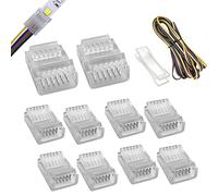 Conector LED de 6 pines de 12 mm de ancho, sin cables, sin soldadura, adaptador de conectores rápidos con cable de extensión de 5 m para tiras de luces LED RGB WW o RGB+CCT, impermeables o no