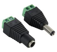Conector LED macho y hembra 2,1 x 5,5 mm DC Power Jack Plug adaptador para tira CCTV Security Camera Cable
