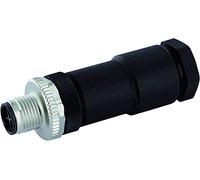 Conector M12 0° S-cod. Abrazadera de tornillo autoconectable.