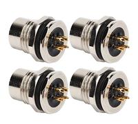 Conector M12 4 Núcleos Tipo D Hembra para Chasis, Resistente a Rayos UV, Aleación de Aluminio - Alta Durabilidad, Resistente al Agua y Aceite, Ideal para Automatización Industria