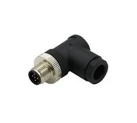 Conector M12 5 polos, un conector redondo codificado 90 ° 5 pines en el sitio conector de tornillo instalable 12mm Aviation Male Conector IP67 impermeables conectores circulares industriales
