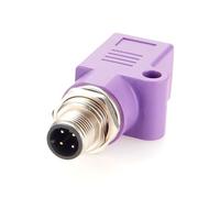 Conector M12 de 4 pines D a RJ45 hembra Profinet M12 a RJ45 para montaje en panel, adaptador de mamparo impermeable, conector circular industrial para automatización industrial (M12 macho a RJ45 recto
