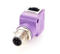 Conector M12 de 4 pines D a RJ45 hembra Profinet M12 a RJ45 para montaje en panel, adaptador de mamparo impermeable, conector circular industrial para automatización industrial (M12 macho a RJ45