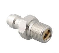 Conector macho de 8 mm con válvula de retención, ajuste de liberación rápida de acero inoxidable para bombas de alta presión, compatible con roscas M10, 1/8NPT y 1/8BSPP (M10 x 1)
