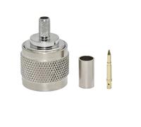 Conector Macho N y Conector Hembra 50-3 N, Conector coaxial, Conector de mamparo, Adaptador de Cable RG58, RG142 y RG400.(Army Green,1PCS)