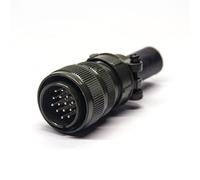 Conector macho recto MS3106A20-17P de 14 pines, plateado, con abrazadera for cable, 5015