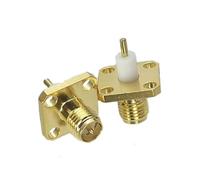Conector macho RP-SMA RPSMA, mamparo hembra y brida, montaje de Panel de soldadura y conector adaptador RF de montaje PCB, 1 Uds.(RPSMA F 4 F PTFE)