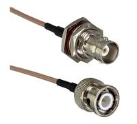 Conector Macho y Hembra RG58 RG316 BNC a BNC, Conector de engarzado, Cable de Puente coaxial, terminales de Cable de 4 Pulgadas ~ 10 pies(RG316 BNC M to Fnut,8inch (20CM))