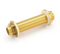 Conector mamparo de latón G3/4, adaptador de manguera con juntas de silicona para tanques de agua, tono dorado, adecuado para aberturas de 21-26 mm