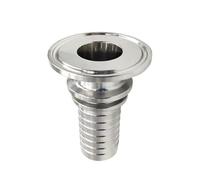 Conector Manguera Conexión Rápida 1/2"-4" a Ajuste Triple Abrazadera, Adaptador Sanitario Acero 316L Tubos Silicona, Equipos Elaboración Cerveza Procesamiento Leche, 1 Unidad(38mm Barb K50.5mm)