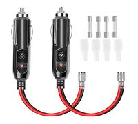 Conector Mechero Coche Enchufe 12v/24V 2Pcs Cable Conector Macho con 2 10A y 2 15A Fusibles Seguridad Para Mechero de Coche Encendedor de Cigarrillos Plug