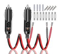 Conector Mechero Coche Enchufe 12v/24V 2Pcs Cable Conector Macho con 2 10A y 2 15A Fusibles Seguridad Para Mechero de Coche Encendedor de Cigarrillos Plug