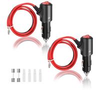 Conector Mechero Coche Enchufe 12v/24V 2Pcs Cable Conector Macho con Interruptor y 2 15A Fusibles Seguridad Para Mechero de Coche Encendedor de Cigarrillos Plug