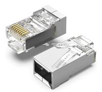 Conector modular rj45 cat.5e ftp, transparente, 10 unidades