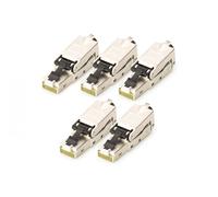 Conector modular RJ45 cat.6A, PoE+, 10GbE, apantallado, con bloqueo, sin herramientas, 45mm, AWG 27-22, 5 uds.