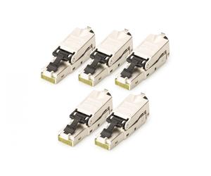 Conector modular RJ45 cat.6A, PoE+, 10GbE, apantallado, con bloqueo, sin herramientas, 45mm, AWG 27-22, 5 uds.