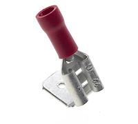 Conector Multipilar De 6,35 Mm, Paquete De 100-10A, Rojo, Conectores De Pala Termorretráctiles, Doble Desconexión Rápida, Empalme Piggyback Semiaislado De PVC Macho/hembra