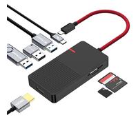 Conector Multipuerto del Hub C USB, Base De Expansión de Ordenador Portátil C USB 7 en 1, con 4k Hdmi, 3 Puertos USB 3.0, TF/SD, Cargador PD de 100W Plug and Play, para MacBook Pro Air HP XPS DELL