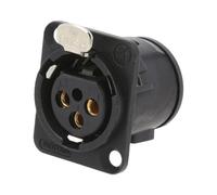 Conector NC3FD-V-B: XLR hembra PIN: 3 rectos THT negro NEUTRIK