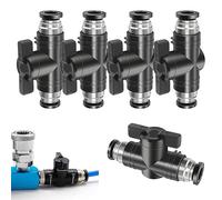 Conector Neumático, 5 piezas Válvula de Bola Neumática de 6 mm, Racores para Válvulas de Control, Racores a Presión para Válvulas de Control, para Conexión Rápida de Líneas de Aire