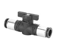 Conector Neumático, Adaptador de Accesorios Rápidos de 2 Vías de Aire Neumático Negro BUC Controlador de Interruptor de Válvula de Mano, Manguera de Tubo de 6 mm a 12 mm(BUC-10)