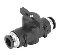 Conector Neumático, Adaptador de Accesorios Rápidos de 2 Vías de Aire Neumático Negro BUC Controlador de Interruptor de Válvula de Mano, Manguera de Tubo de 6 mm a 12 mm(BUC-12)