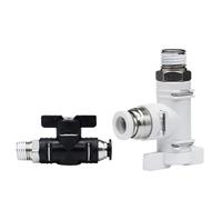 Conector neumático BC8-02/BL válvula de conmutación roscada recta y doblada Bola de Control de flujo de aire rápido 2 uds(BLACK BL HandValve8-02)