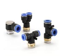 Conector neumático de 4-m5, 4-m6, 4 mm, 6 mm, 8 mm, 10 mm, 12 mm, rosca macho de 1/8, 1/4, 3/8 y 1/2 pulgadas, conexión rápida, 1 unidad(8-03,PB)