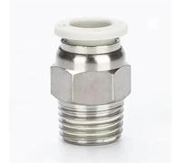Conector neumático de aire a presión, color blanco, for tubo OD a rosca PC de 4, 6, 8, 10 y 12 mm, 1/8", 1/4", 3/8" y 1/2", 1 unidad(12-03(12mm-3l8))
