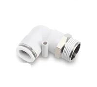 Conector neumático de aire a presión, color blanco, for tubo OD a rosca PL 4, 6, 8, 10 y 12 mm, 1/8", 1/4", 3/8" y 1/2", 1 unidad(16-02(16mm-1l4))
