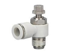 Conector neumático de aire a presión, color blanco, for tubo OD a rosca SL de 4, 6, 8, 10 y 12 mm, 1/8", 1/4", 3/8" y 1/2", 1 unidad(12-02(12mm-1l4))