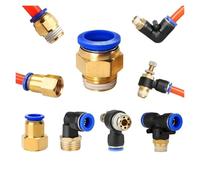 Conector neumático de aire Conector de aire neumático de 5 uds., PC/PCF/SL/PB/PL 6 8 10 12, accesorios for mangueras de rosca, conectores rápidos de tubería(OD6mm-1I4,PC (5PCS))