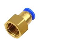 Conector neumático de manguera de PU de 4 mm, 6 mm, 8 mm, 10 mm y 12 mm a rosca hembra BSP de 1/8" 1/4" 3/8" 1/2" (conexión rápida a presión)(PCF10mm-1l2)