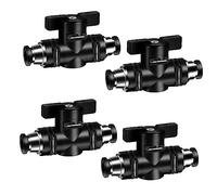 Conector Neumático Diámetro Interior 6 mm Válvula de Bola Neumática Válvula Manual Neumática Puede Controlar la Apertura y el Cierre del Fluido 4 Piezas