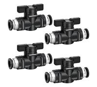 Conector Neumático Diámetro Interior 8 mm Válvula de Bola Neumática Válvula Manual Neumática Puede Controlar la Apertura y el Cierre del Fluido 4 Piezas