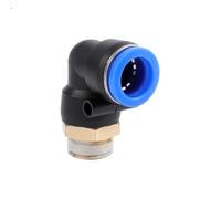 Conector neumático en forma de L PL OD 4/6/8/10/12 mm, tubo de manguera M5 6 1/8 1/4 3/8 1/2 BSPT, codo de aire, acoplamiento rápido, 1 unidad(PL6,M5)