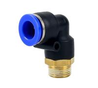 Conector neumático PL, manguera de 4mm-12mm OD 1/8 "1/4" 3/8 "1/2", codo de tubo de rosca macho, montaje de empuje de aire(PL10-01,10PCS)
