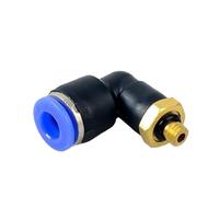 Conector neumático PL, manguera de 4mm-12mm, OD 1/8 "1/4" 3/8 "1/2", tubo de rosca neumática macho, tubo conector acodado, montaje de empuje de aire(PL6-M5,50PCS)
