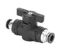 Conector Neumático Rápido con Válvula Manual, 2 Vías, Adaptador para Manguera, Plástico y Cobre Niquelado, 6mm-12mm, BUC-06