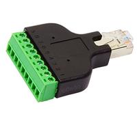 Conector Odedo® de RJ45 a terminal en bloque de 8 pines, adaptador de red LAN, Ethernet, convertidor macho a tornillo de 8 pines