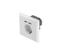 Conector P/T individual SCHUKO blanco 2P+Z + 2x AC-WS01-USB2-F