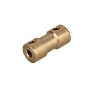 Conector para acoplamiento de eje de latón, Oro rígido de cobre amarillo del acoplamiento del eje 2m m a 6.35m m for la transmisión del motor con los tornillos y la llave(3.17mm to 3mm)