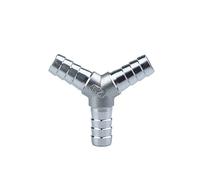 conector para mangueras, Accesorio de tubería púas, conector tipo T/Y 3 vías for mangueras 6 mm, 10, 15, 20 y 25, accesorios tubo agua Pagoda acero inoxidable(Silver,12mm Barb)