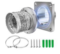 Conector para Secadora | Adaptador para Manguera de Evacuación,Unión Hermética para Salida de Aire - para Uso en Interiores, Hogar, Garaje, Acondicionador, RV, Lavadero, Baño