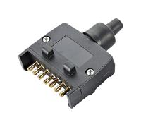 Conector plano de 7 pines para remolque, enchufe plano de 7 polos para remolques, duradero, compacto, plano, resistente al agua, para camping, coche y exterior