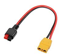 Conector PNGKNYOCN 45A a cable corto XT90, 30 cm, 12 AWG Cable de conversión de conector hembra XT90 a conector de panel solar para estación de energía portátil, panel solar (hembra XT90)